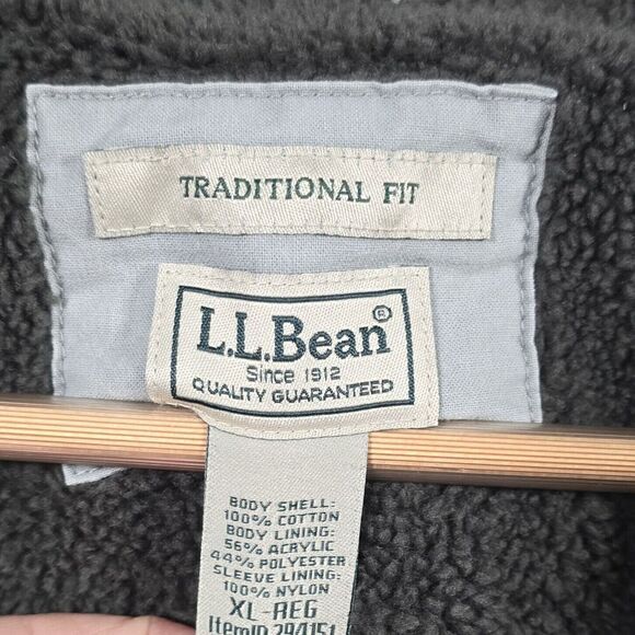 LL Bean Sherpa Lined Jacket Chore Coat Mens XL Stone Gray‎ Snap Pockets Barn - Picture 6 of 13